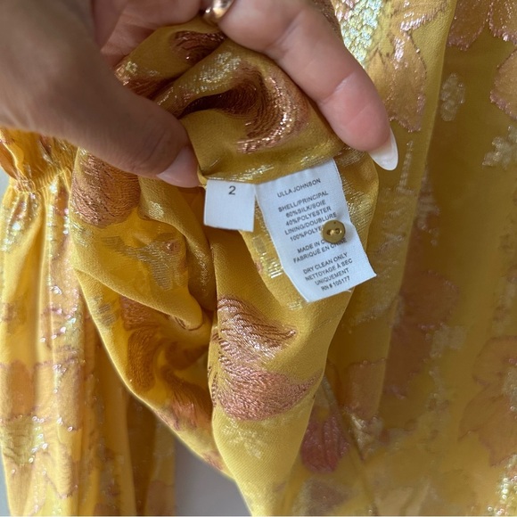 Ulla Johnson Aster Blouse Gold Floral Metallic - Picture 8 of 9